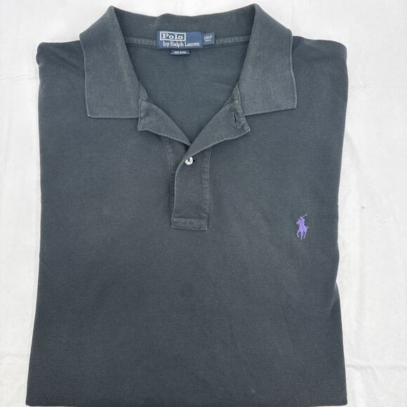 Polo Ralph Lauren Men's Size 2XLT Black w/ Pony Logo Short Sleeve Polo Shirt - Picture 1 of 6